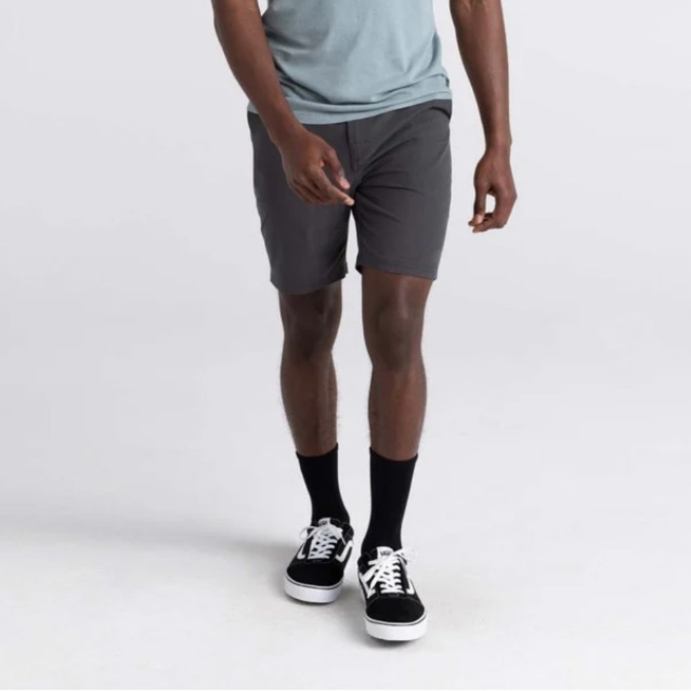 SAXX Ballpark Pouch ‘Go to Town’ 2 in 1 Grey 8” Shorts